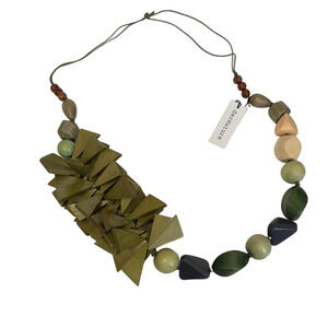 Artistic Green and Black Asymmetrical Necklace